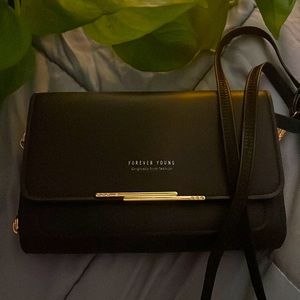 black leather FOREVER YOUNG purse